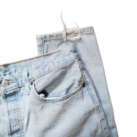 Levi’s 501 Light Wash Button Fly Skinny Distressed High Rise Jeans Size 31x30 - Picture 9 of 16